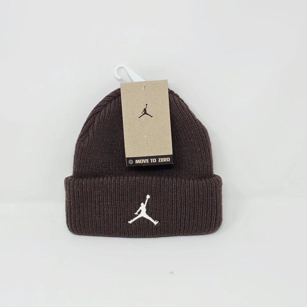 Nike Air Jordan Terra Beanie Jumpman Hat Brown White Unisex One Size‎ FZ2055-237
